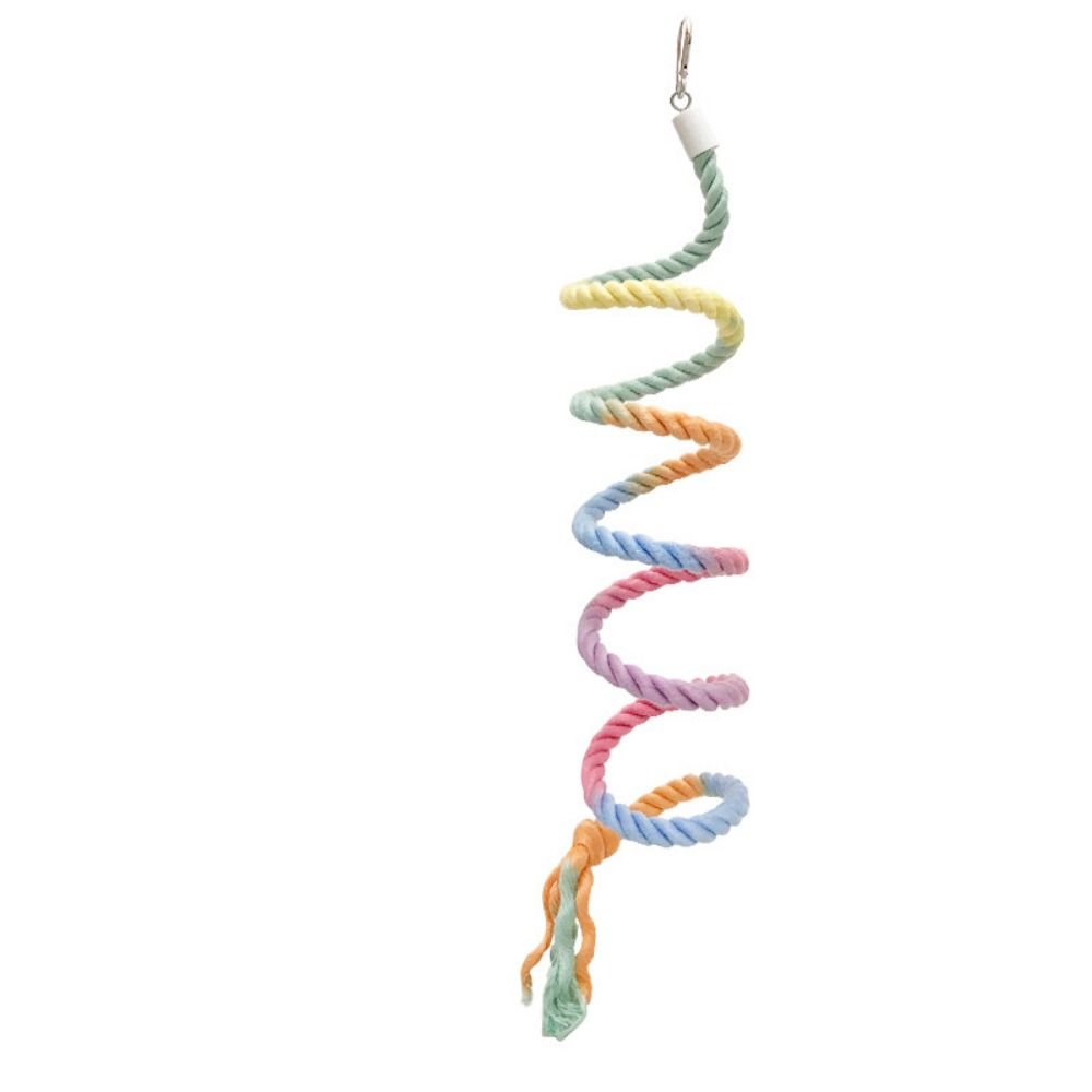 Screw Head Colored Cotton Parrot Pole Sturdy Swing Colorful Perch Bird Cotton Rope Swing  Climbing