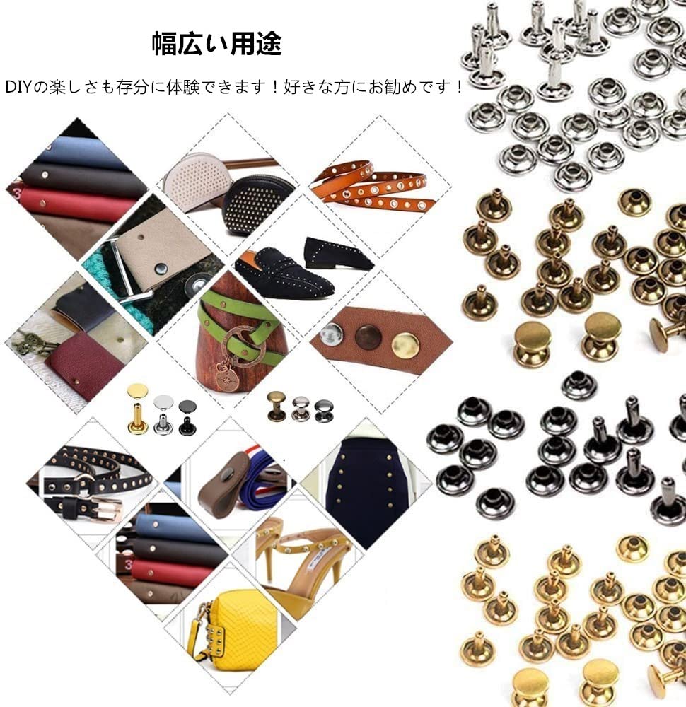 YFFSFDC Leather Craft Rivet 3 Sizes and 4 Includes and and with Drilling and Studing Studing and for DIY Handmade and with Storage Case Set, Colors,