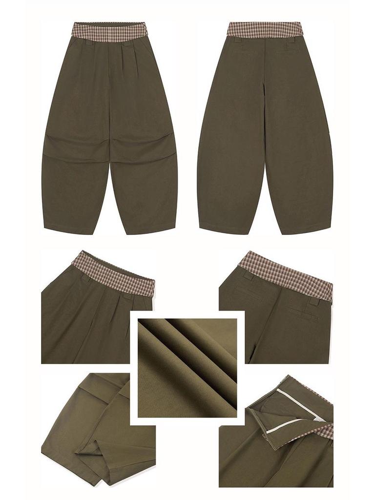 Women's Patchwork High-Waist Slimming Wide-Leg Pants - Spring/Autumn 2026