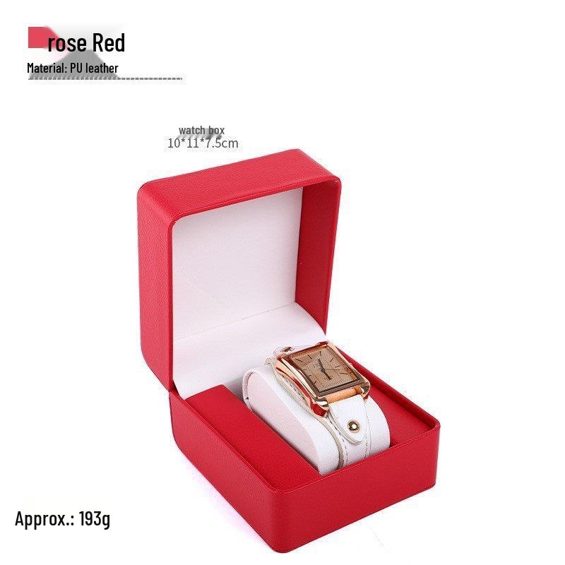 Frosted PU Flip-Top Watch and Jewelry Storage Box