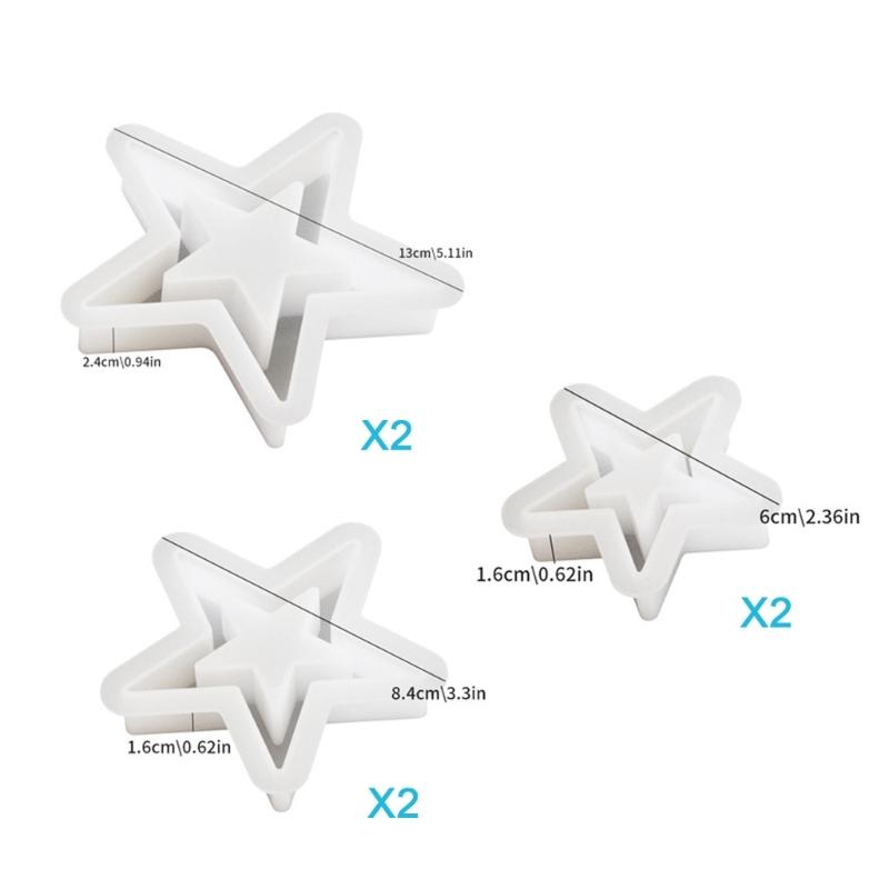 Hollow Star Silicone Mold Christmas Ornament Resin Mold Pentagrams Silicone Mold Christmas Star Epoxy Resin Casting Mould