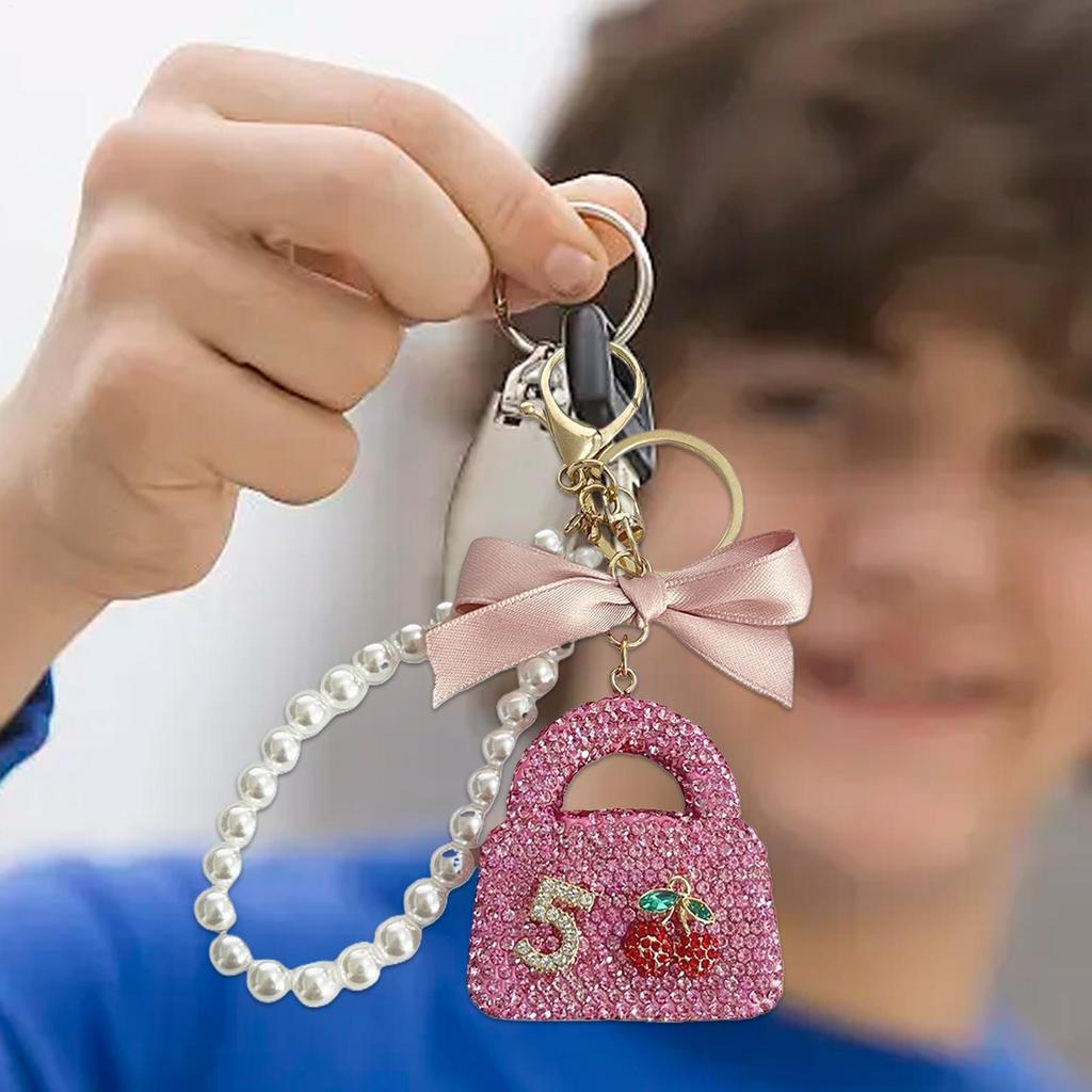 Rhinestone Keychains For Women Fancy Bling Rhinestone Car Keychain Bag Charm Fashionable Bag Key Chain For Travel Holiday