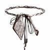Wood Bead Tassel Flower Waist Chain Vintage Design Decorative Waist Rope  With Skirt