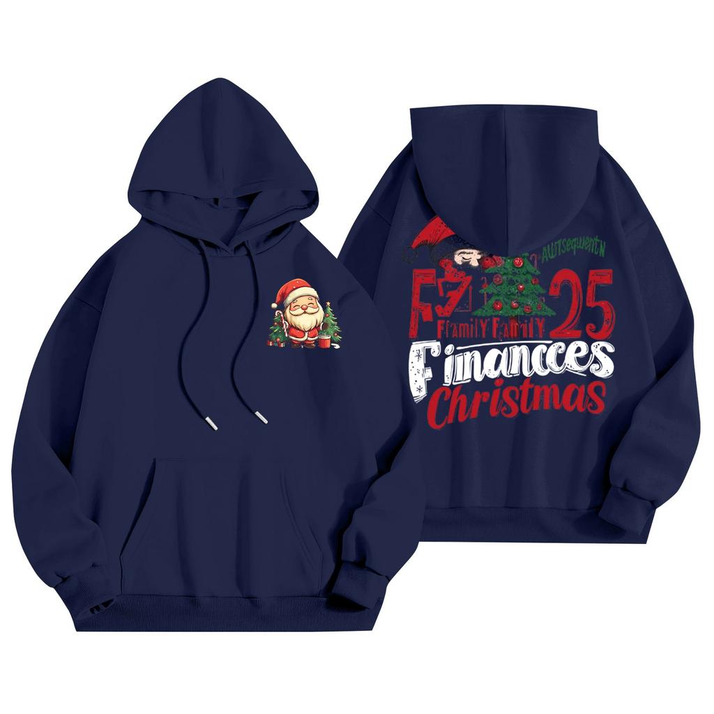 Women's Casual Long Sleeve Pullover Christmas Printed Hooded Sweatshirt With Pockets