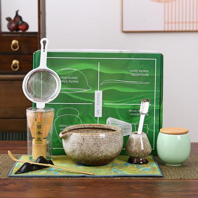 Tea Sticks Japanese Matcha Tea Set Matcha Spoon Match Bowl Matcha Brush Bamboo Ceramic Tea-Making Tools Green Tea Whisk