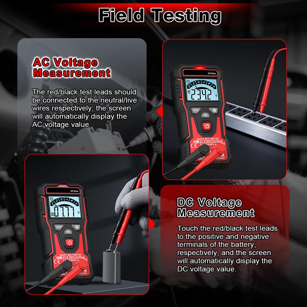 

Auto Ranging Digital Multimeter Field Service Testing NCV Detection Capacitance Measurement Resistance Up To 40M China Mainland