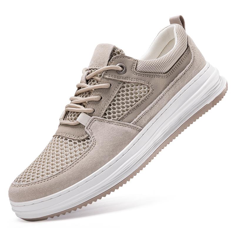 

Модная дышащая мужская обувь для отдыха из вулканизированной ткани, новая тенденция, повседневная обувь, нескользящая летняя обувь для скейтборда, сетчатые мужские универсальные кроссовки 45 хаки