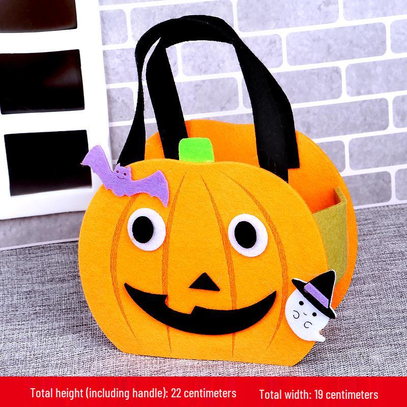 Halloween Pumpkin Trick-or-Treat Children's Handbag - Handmade Small Gift Material Pack