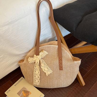 Holiday-style Handbag - French-style Large-capacity Woven Shoulder Bag