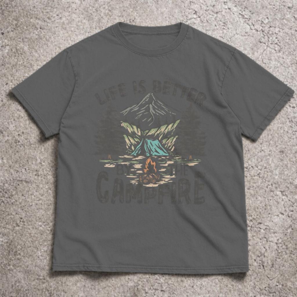 Camping Graphic Tshirt For Unisex Unisex Life Is Better By The Campfire Tops Love Camping Shirt Camper Gift Short Sleeve T Shirt