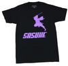 Naruto Shippuden Adult New T-Shirt - Sasuke Purple Silhouette Over Name