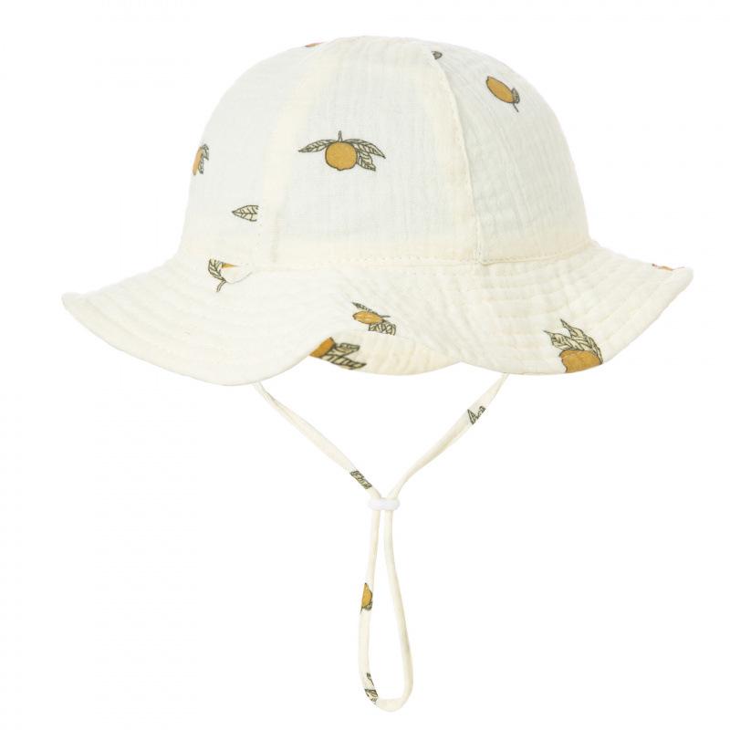 Cute Baby Cotton Bucket Hat - Printed Solid Color Sun Hat for 3-12M
