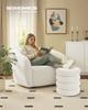 SONGMICS Vanity Stool, Round Ottoman with Storage, Upholstered Foot Stool, Removable Lid, for Living Room, Bedroom, Easy Assembly