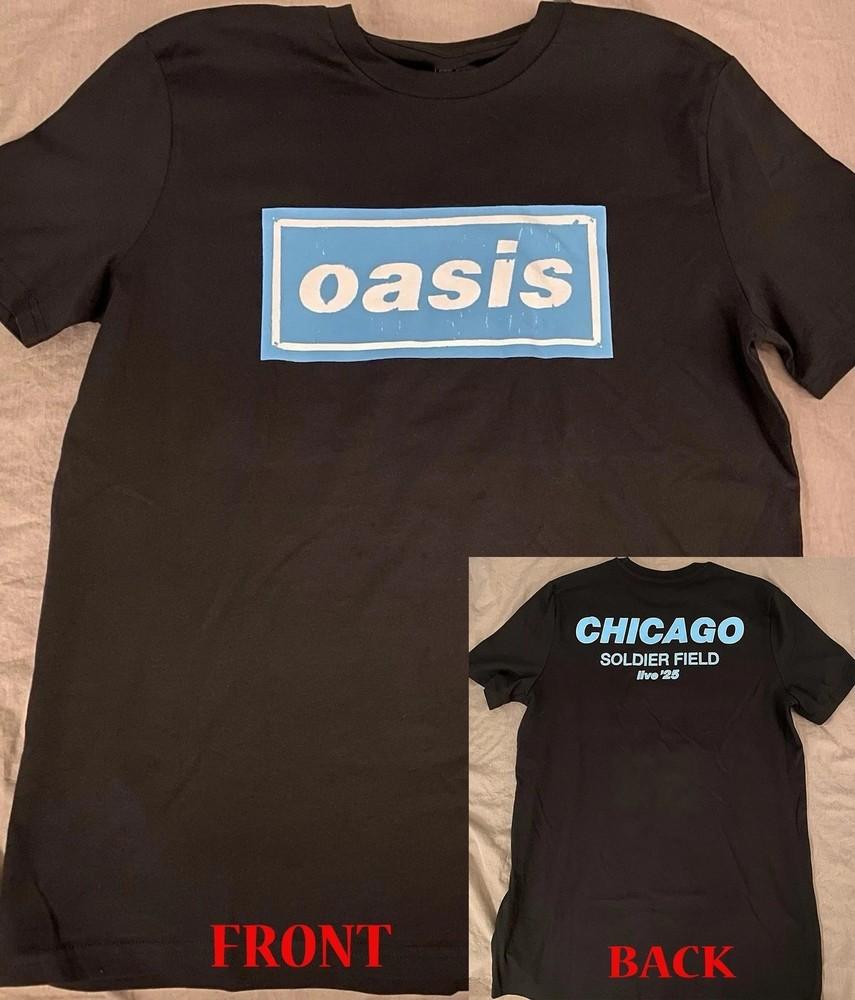 NEW Apparel  Oasis Live 25.reprint Chicago Shirt Chicago Pop Up Gift Fan Design Unisex T-Shirt S