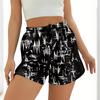Ladies Casual Fashion High Waist Floral Elasticated Waist Shorts