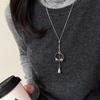 New Earphones, Fringed Titanium Steel Pull-out Necklace, Women's Niche Design, Long Fringed Sweater Chain