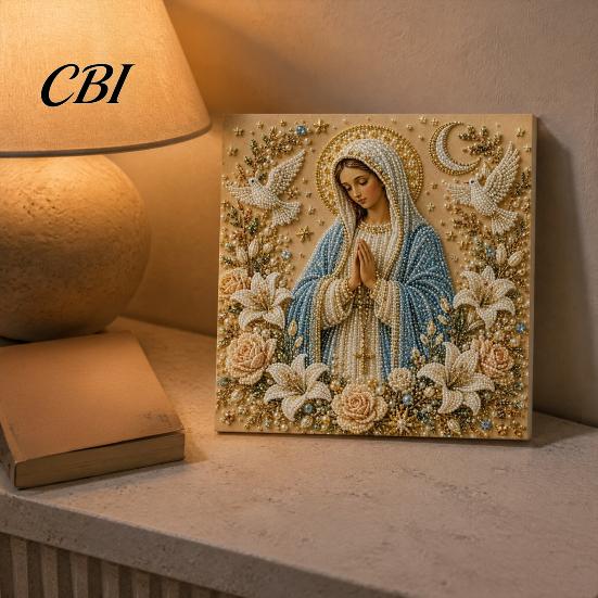Einzigartige Schreibtisch-Dekorationen DIY Jesus Perlenkunst-Set, Diamantmalerei für Erwachsene, Christliches Mosaik Kreative Schlafzimmer-Accessoires Bastel Christ
