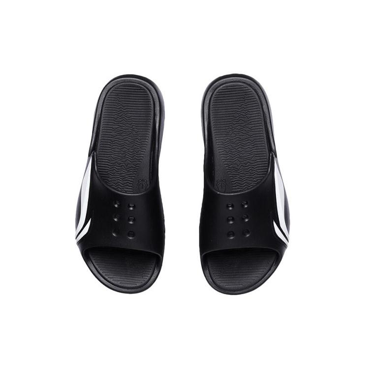 Li Ning Rubber Sole Slide Slippers Men's Black White ABTR005-2