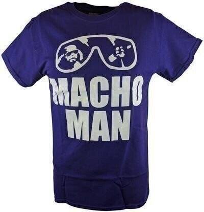 Macho Unisex Randy Savage White Logo Sunglasses Purple Kids Boys Tshirt L