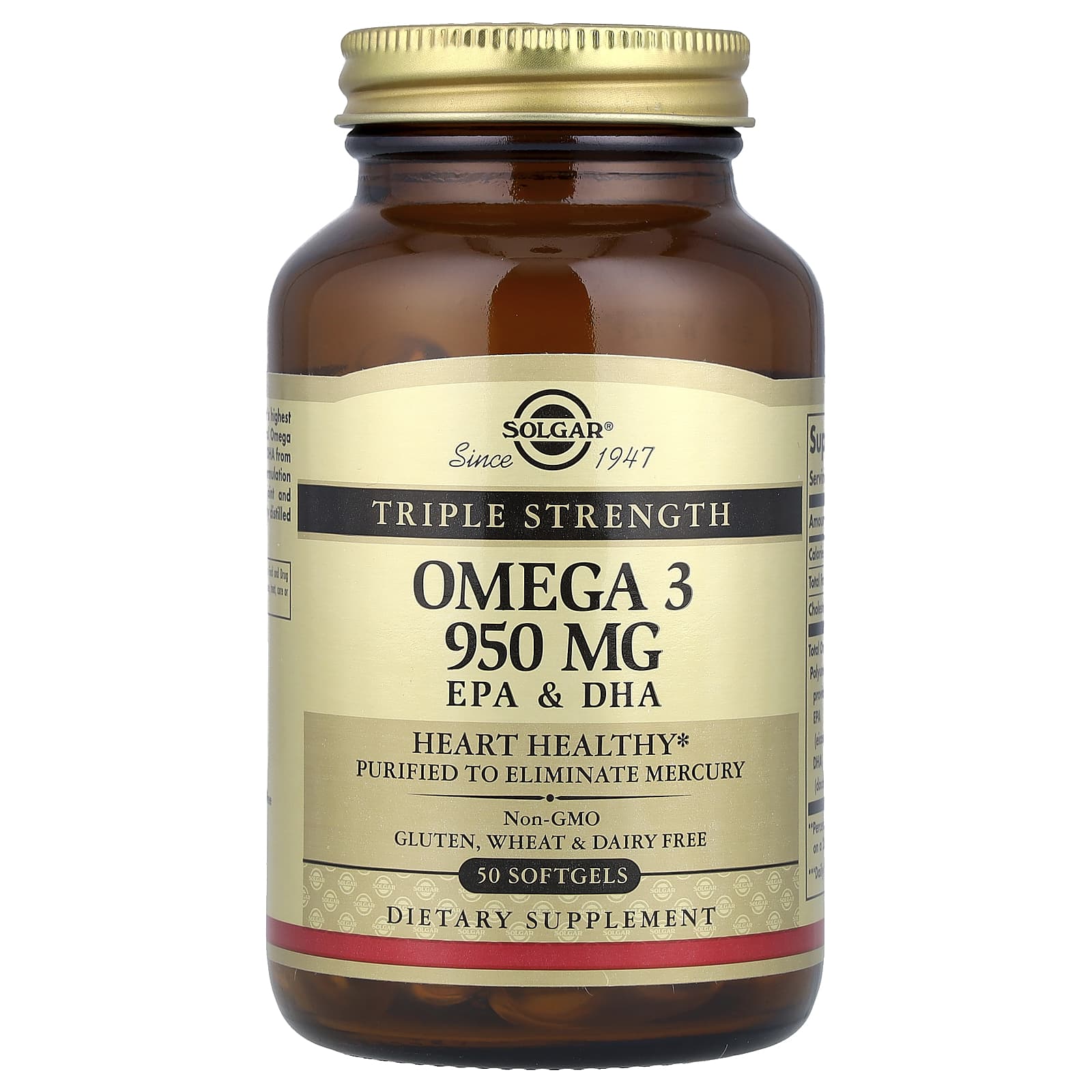 

Omega 3, Epa & Dha, Triple Strength, 950Mg, 50 Softgels