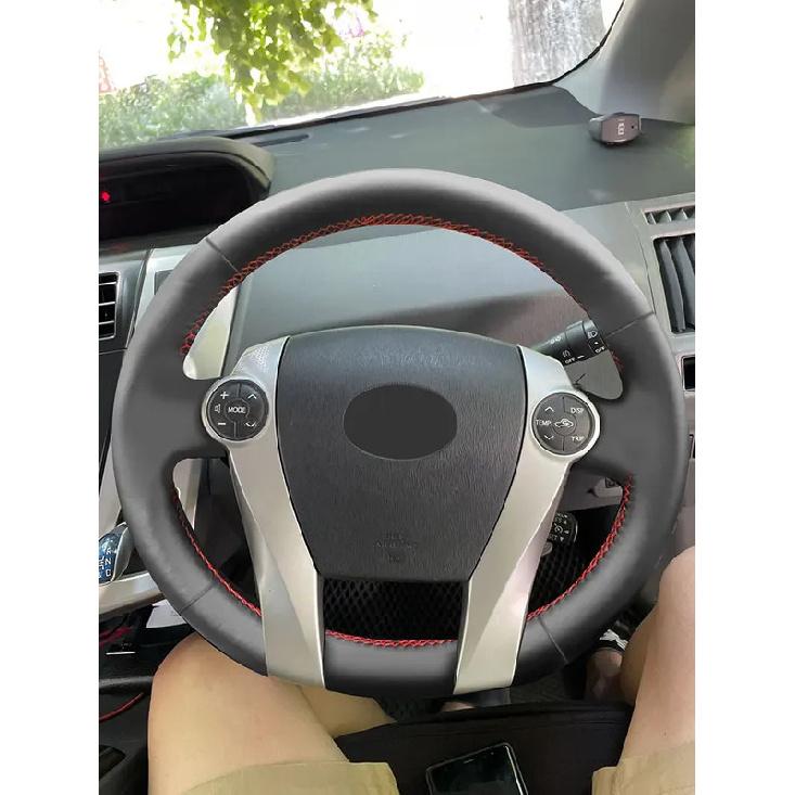 For Toyota Prius 30 XW30 2009-2015 Prius C US 2012-2017 Car Interior Steering Wheel Microfiber Leather Cover Trim Accessories