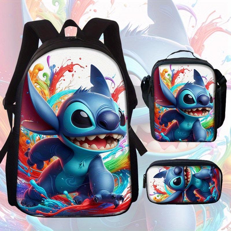 Stitc Schoolbag, Primary And Secondary School Student Backpack, Satchel, Pencil Case, Three-Piece Set, Animation Cartoon