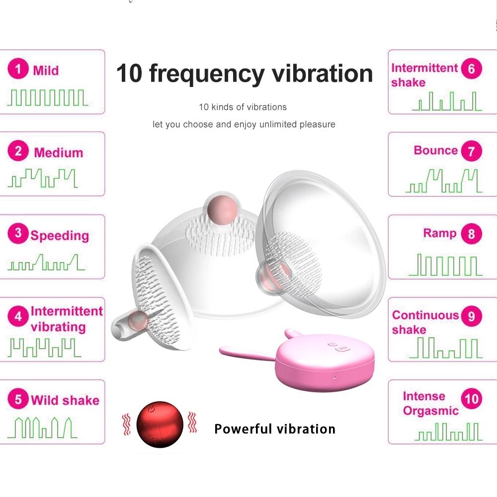 Nipple Massage Vibrator Clitoris Stimulator Remote Control Adult Sex Toy Nipple Vaginal Suction Cups Breast Pump Enlargement Licking Vibrator