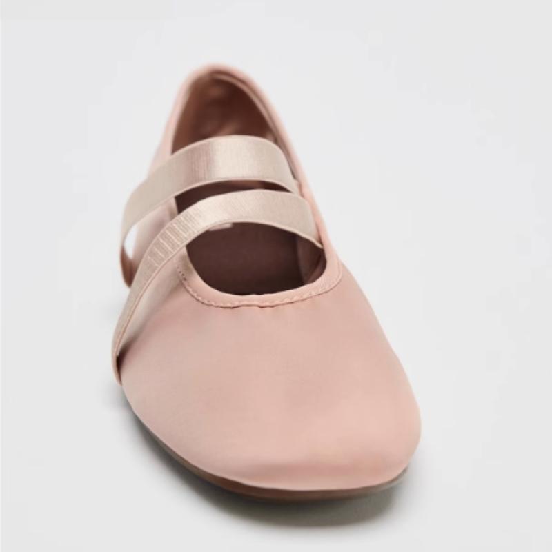 Fashion Pink Silk Flat Ballet Shoes Women Fashion Round Toe Shallow Design Brand Flat Sandals Comfort Elegant 42 Large Size Casual Shoes