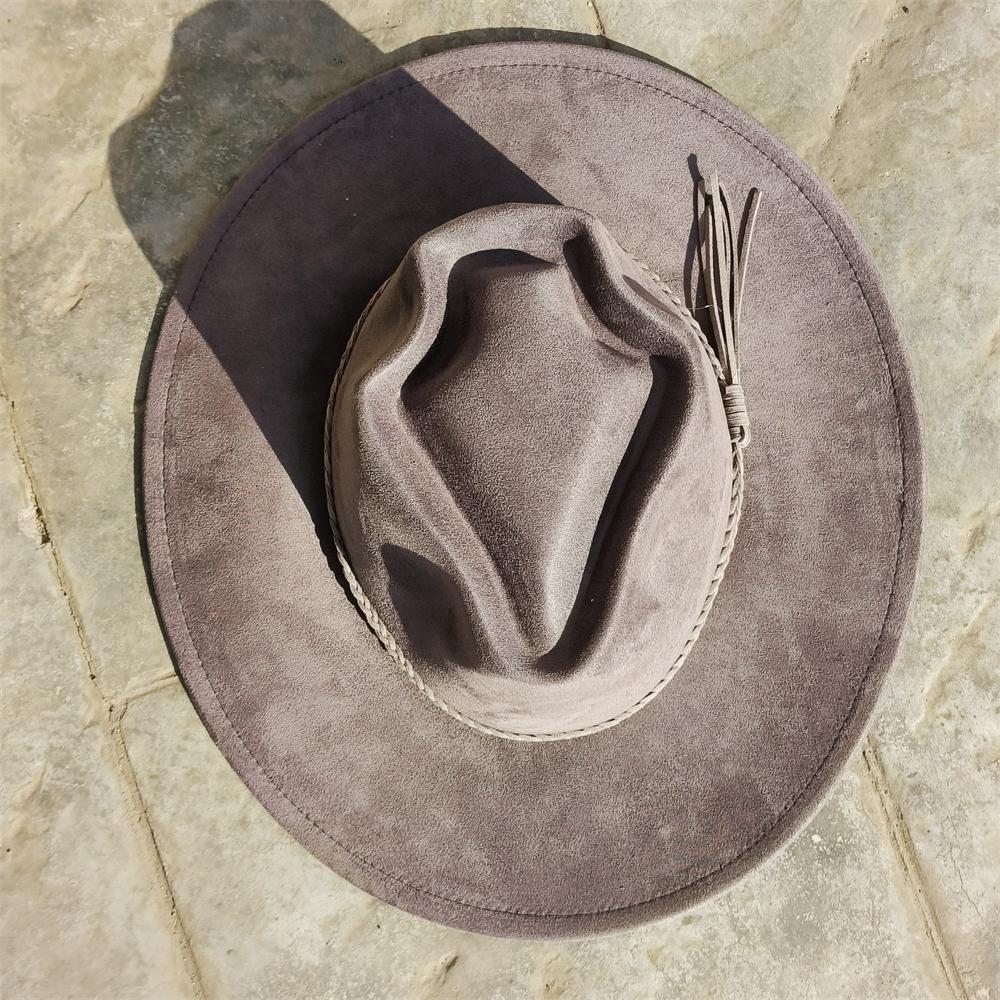 Special Custom Hat Arrow Crown Suede Hat Fedora Suede Woman 9.5cm Wide Brim Wholesale Panama Hat Unisex Chapeau Sombrero Hombre