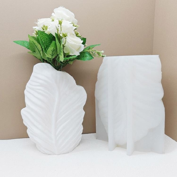 Realistic Leaf Pattern Flowerpot Molds Cements Mould Silicone Material for Vase