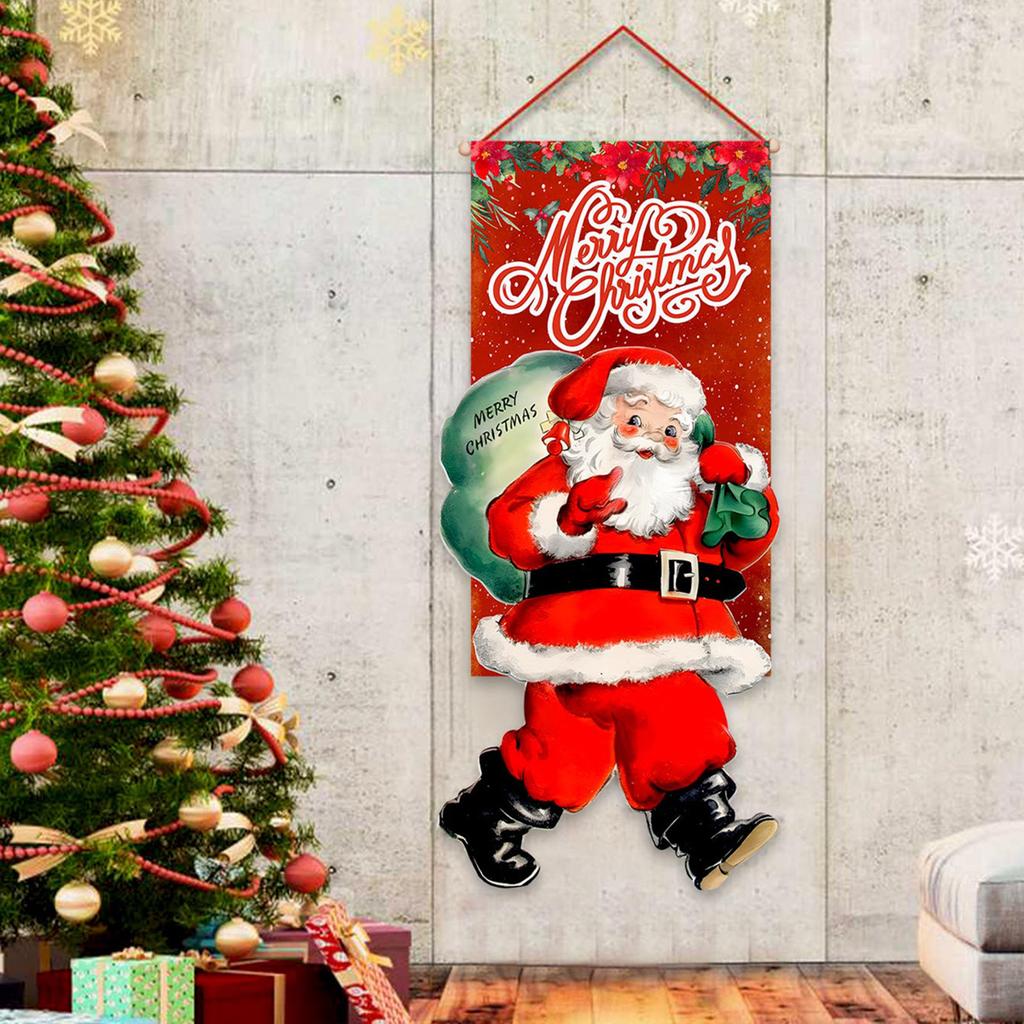 Christmas Door Curtain Flag Outdoor Gift Background Decoration
