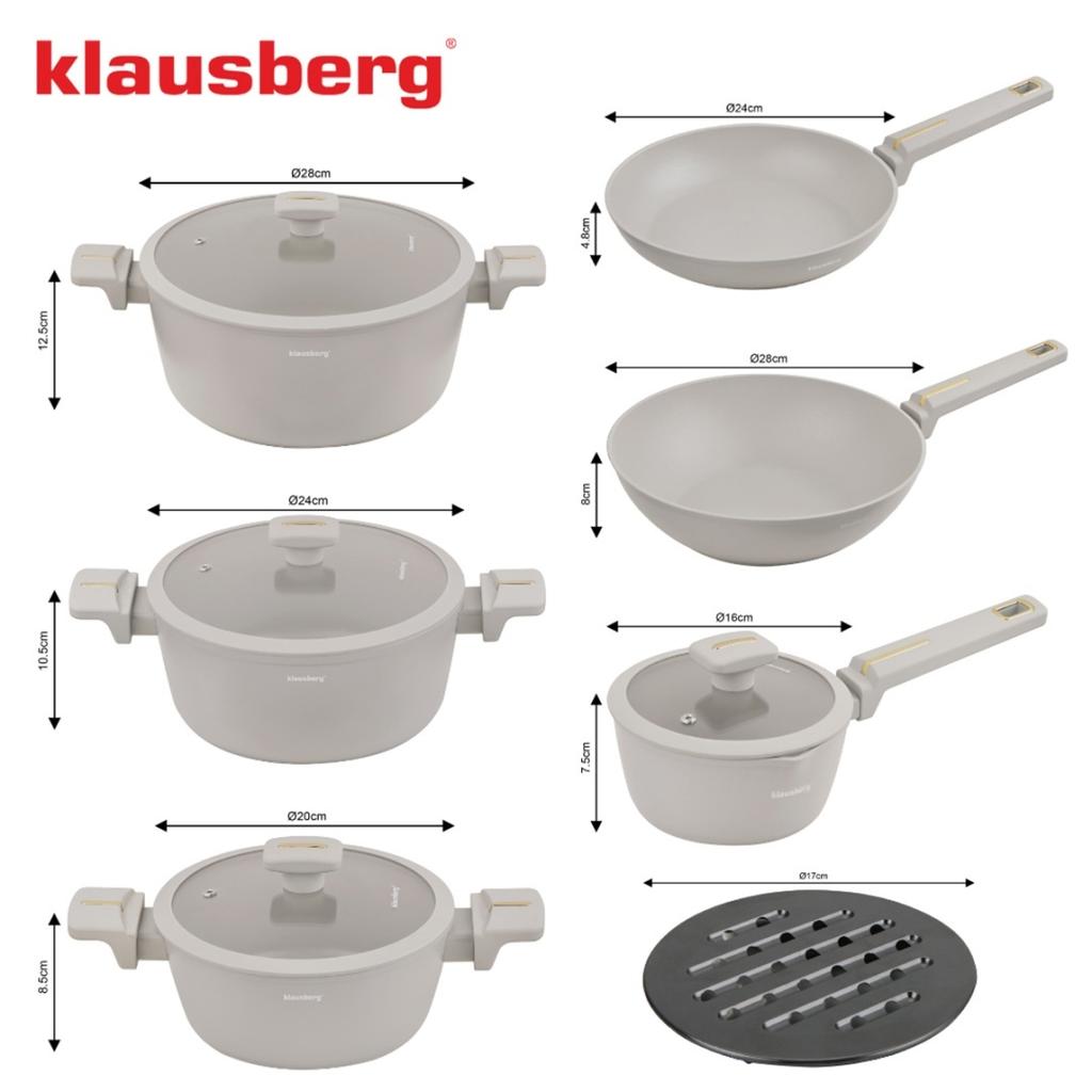 Zestaw 12 Elem. Garnków Marmurkowych Klausberg Kb-7969