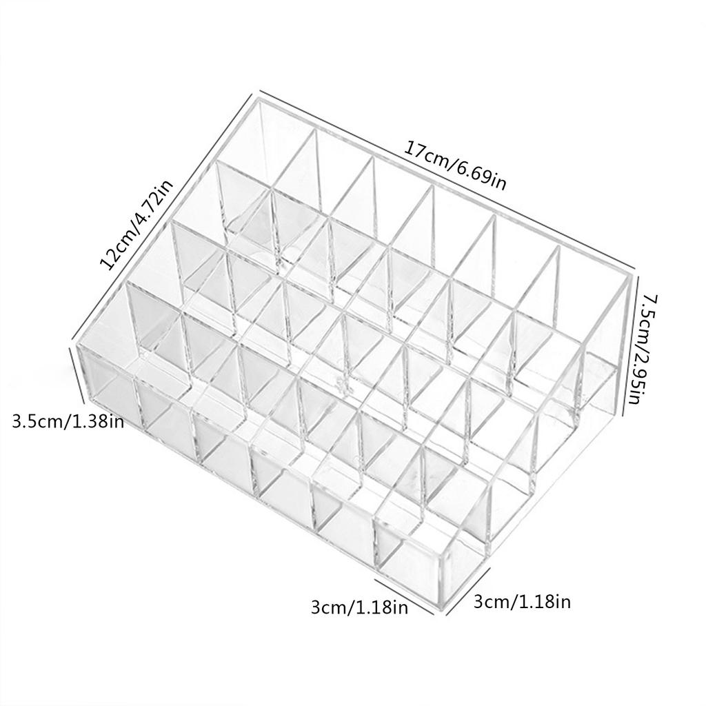 Clear 9/24/36/40 Grids Acrylic Makeup Organizer Lipstick Holder Display Rack Case Cosmetic Nail Polish Make Up Organiser Tool