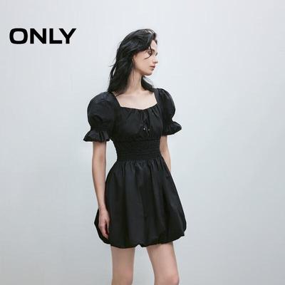 2025 Spring Solid Color Waist Short Dress