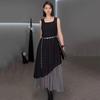 XITAO Square Collar Patchwork Vintage Woman Dress ZMY1226