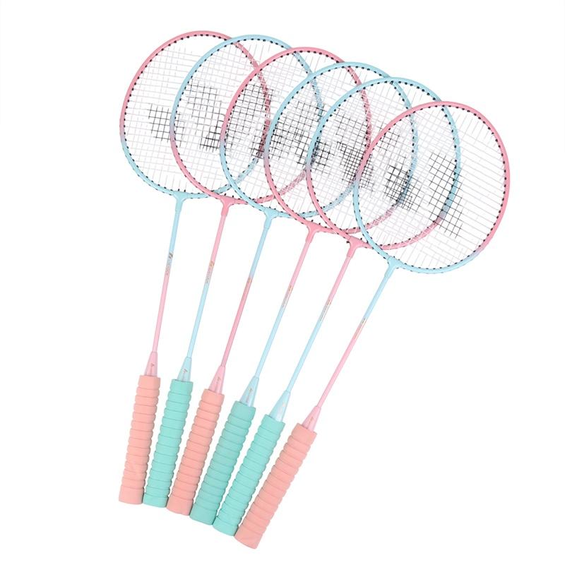 Eisenlegierung Badminton Schläger Mit 3 Nylon Federbällen/1 Tragetasche Für Anfänger Langlebiges Badminton Set Sport Fitnessgeräte