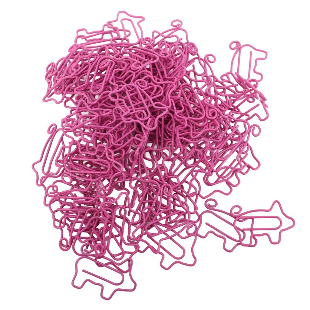 100pcs Paper Clips Prevent Slip Cute Pig Shaped Decorative Bookmark Metal Paperclips for School