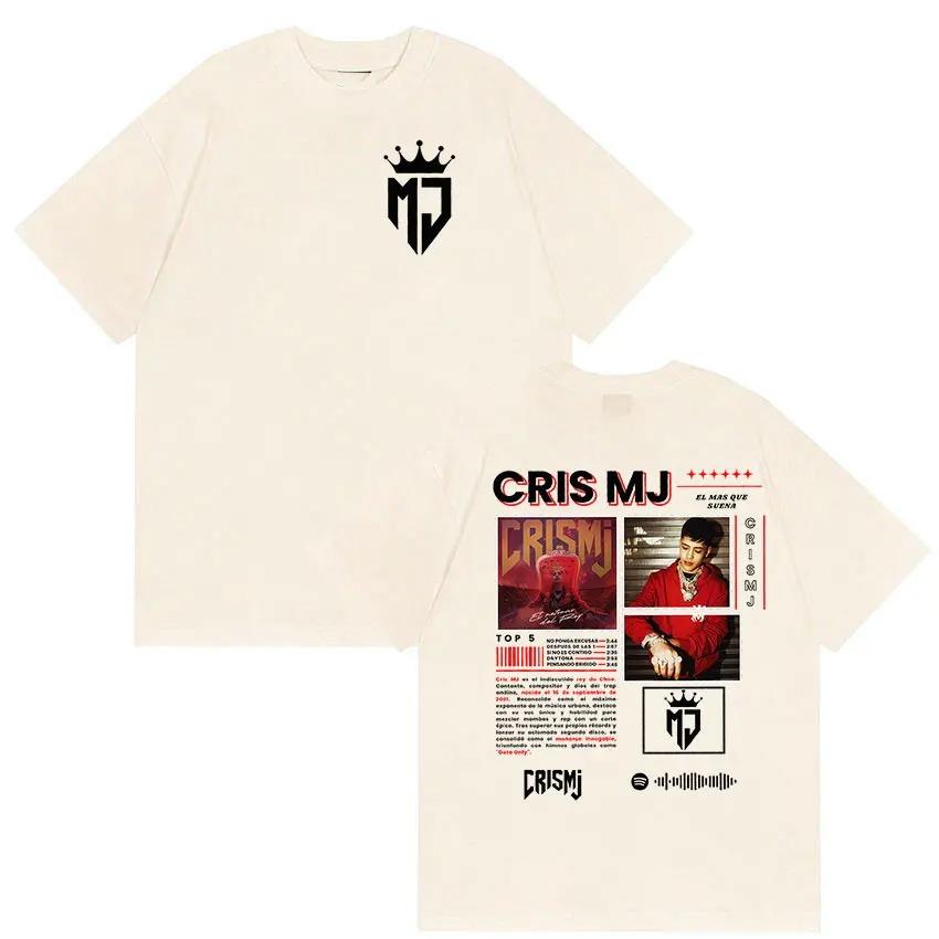 Rapper Cris Mj Album 2026 Graphic T Shirt Unisex Hip Hop Vintage Oversized T-shirts Summer High Quality Cotton T-shirt Streetwear