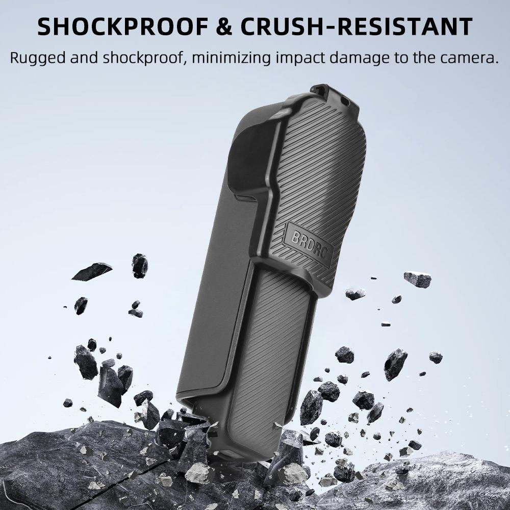 BRDRC Para DJI Osmo Pocket 3 Capa Protetora para Gimbal à Prova de Choque com Design Flip e Armazenamento para Filtro