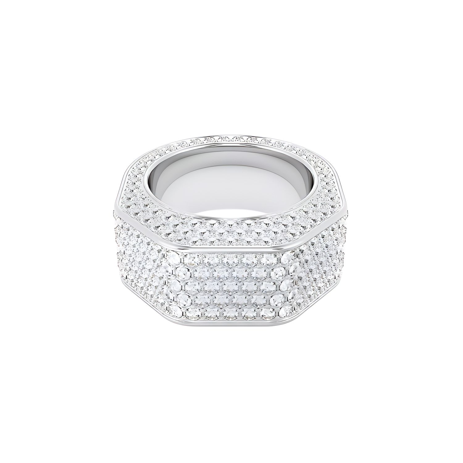 Swarovski Dextera Fashion Trend Octagonal Rhodium Plated Ring Women ring White 5651363 55
