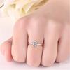 S White Gold-Color Ring Ladies Exquisite Simple Model Four Claws With Solder Glass Diamond Live Mouth Copper Alloy Jewelry