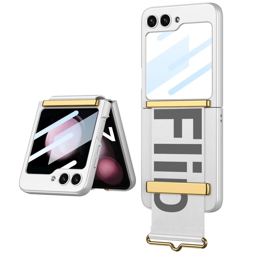 Matné puzdro držiaka na zápästie Predná obrazovka s fóliou pre Samsung Galaxy Z Flip 6 5 4 3 5G Flip 5 Flip 6 Flip 5 Skladací kryt náramku