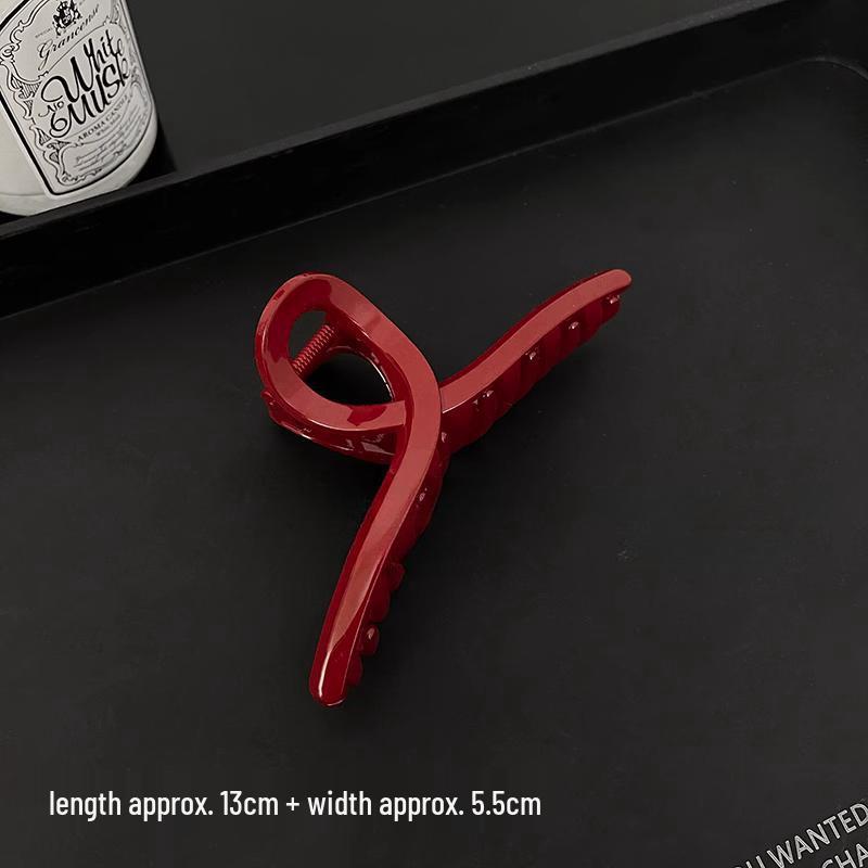 Festive Red Claw Hair Clip for Women - New Year and Christmas 2023