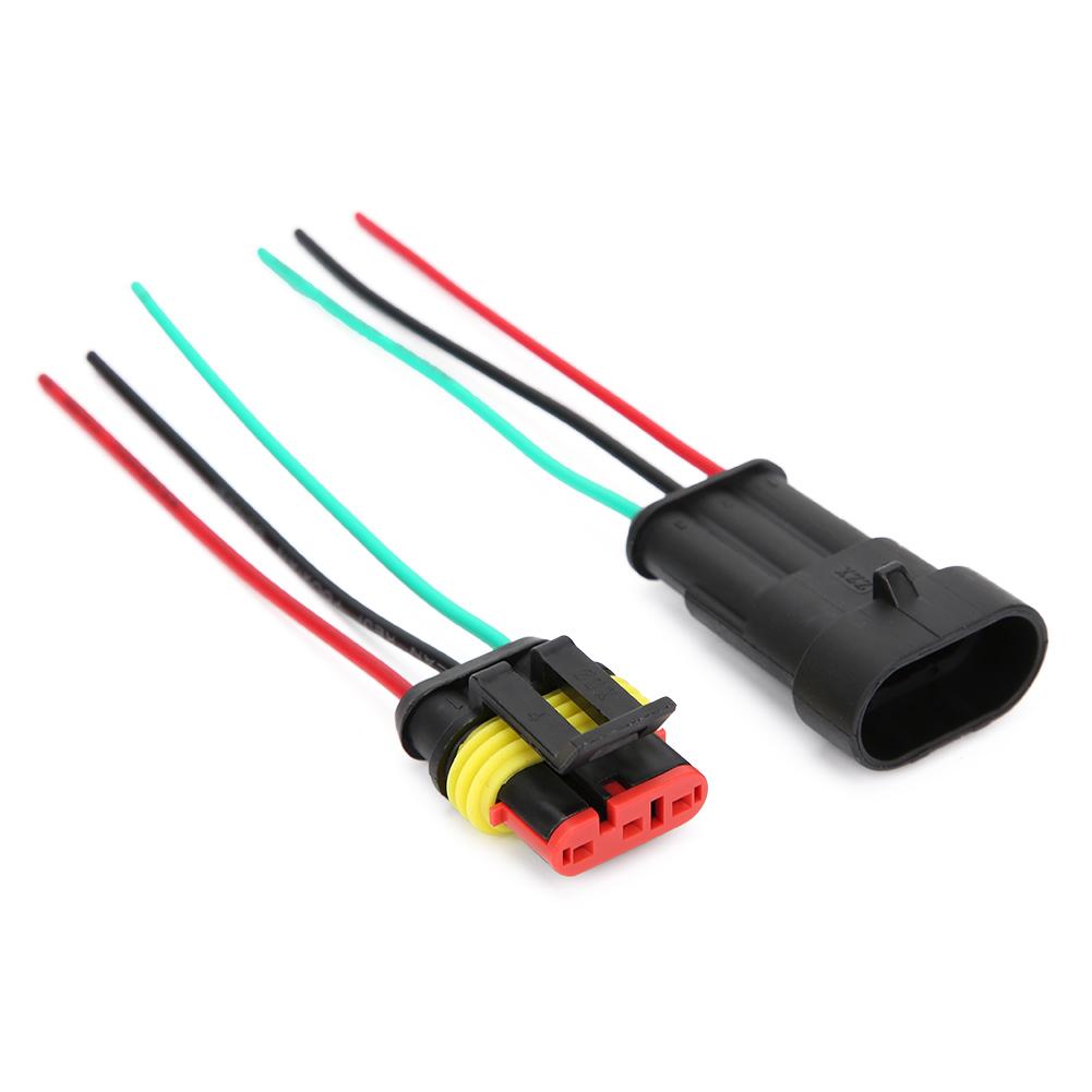 5 Sets 123 Pin Car Waterproof Electrical Connector Plug with Wire Cable3P