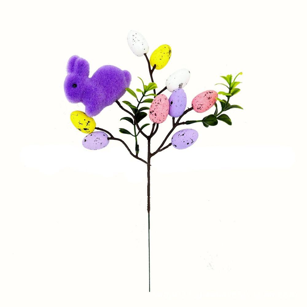New Foam Eggs Tree Branch Artificial Colorful Easter Egg Bouquets Simulation DIY Fake Plant Festival Party