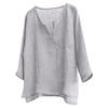 Designer Spring Summer Men's Casual Cotton Linen Solid Color Long Sleeve Shirts Loose Stand Collar Shirts