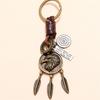 Eagle Pendant Vintage Leather Keychain - Men's Handmade Woven Accessory