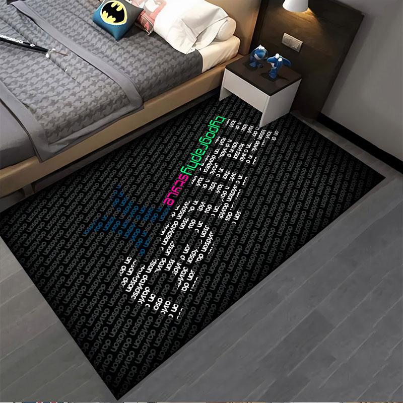 Going West Repeated Typography Pattern Area Rug, Black Repeat Type Style Design, Cozy Home Decor, Cozy Home Floor Decor, All Seasons Gift