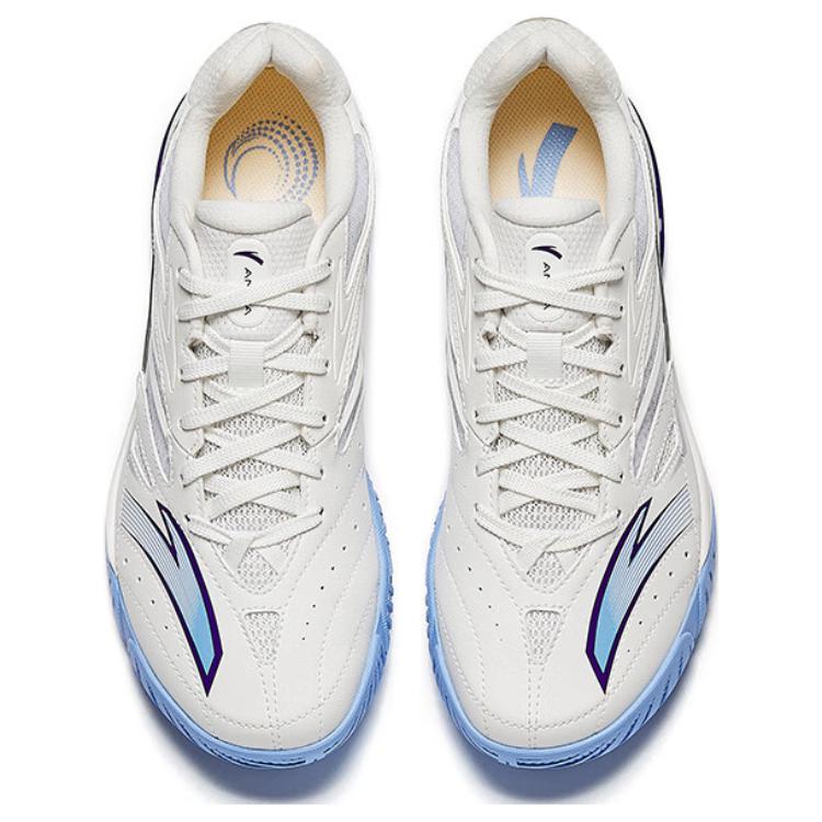 Anta Wing Table Tennis Badminton Shock Absorbing Wear Resistant Non Slip Low Top Training Shoes Unisex Training Shoes White Blue 412510961-6