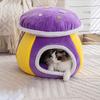 Covered Cat Bed Semi-Enclosed Warm Sleeping Kennel Indoor Cat House For Puppy Animal Indoor Living Room Bedroom Balcony
